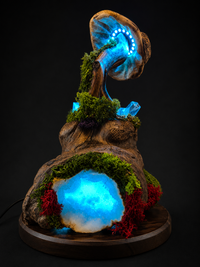 Glowing Celestial Forest Crystal Mushroom Lamp