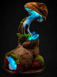 Glowing Celestial Forest Crystal Mushroom Lamp