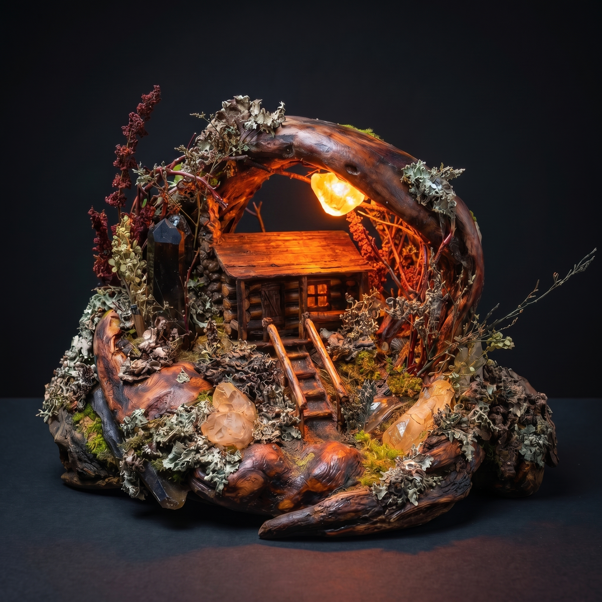 Beautiful Burl Mushroom Lamp